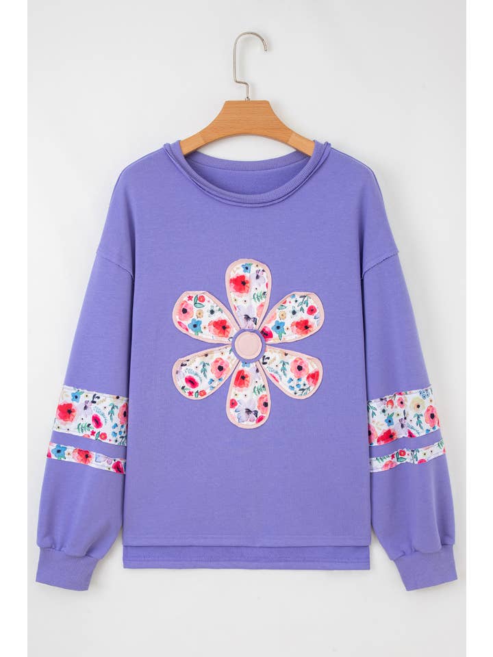 PRETTY BASH - Wholesale Sweatshirt - Women's - Floral Patchwork Long Sleeve Sweatshirt14