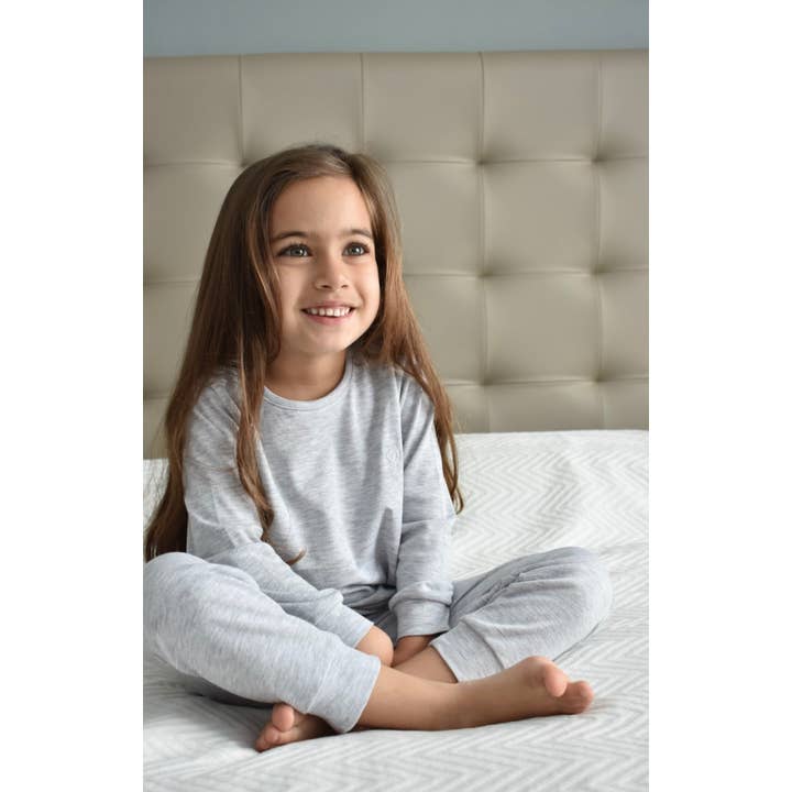 Conjunto de pijama gris de algodón pima para venta al por mayor de Snuggles n Cuddles