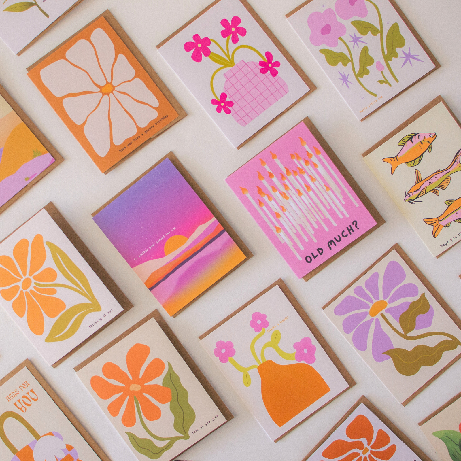 Brush & Bird Paper Co. – wholesale Everyday greeting card – Retro Flower Pot Card | Blank Pink Greeting Card4