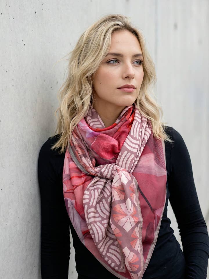 Sjaal 140x140cm ref. 9055 - Blush Serenity voor wholesale door Little Oh!