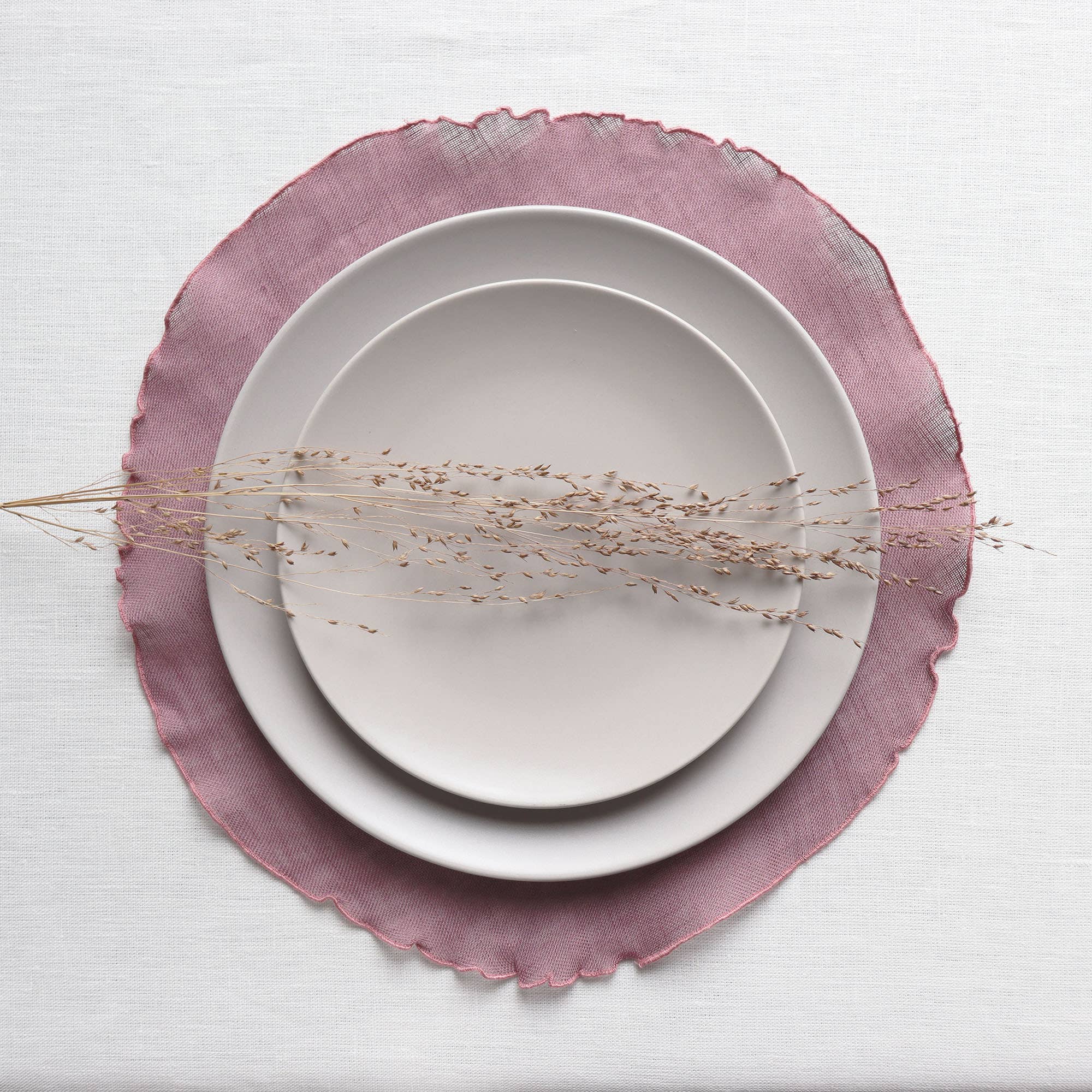 Giardino Segreto - Vendita all'ingrosso Tovagliette - Sottopiatto tovagliette rotonde in puro lino GARZA2