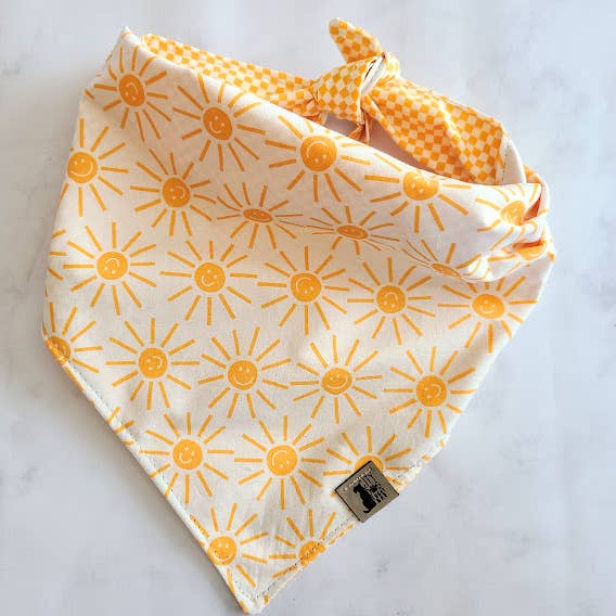 Bandana para perro Summer Days con anudación, diseño Suns, estilo retro para venta al por mayor de City Dog Treat Bar
