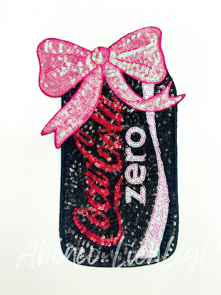 Big Coke Zero Bow Sequins Iron On Patch for wholesale by ABLNco