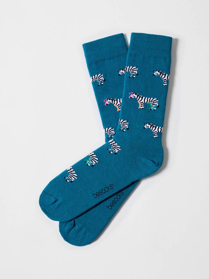 BeZebra Green - 100% Organic Cotton Socks for wholesale on Faire