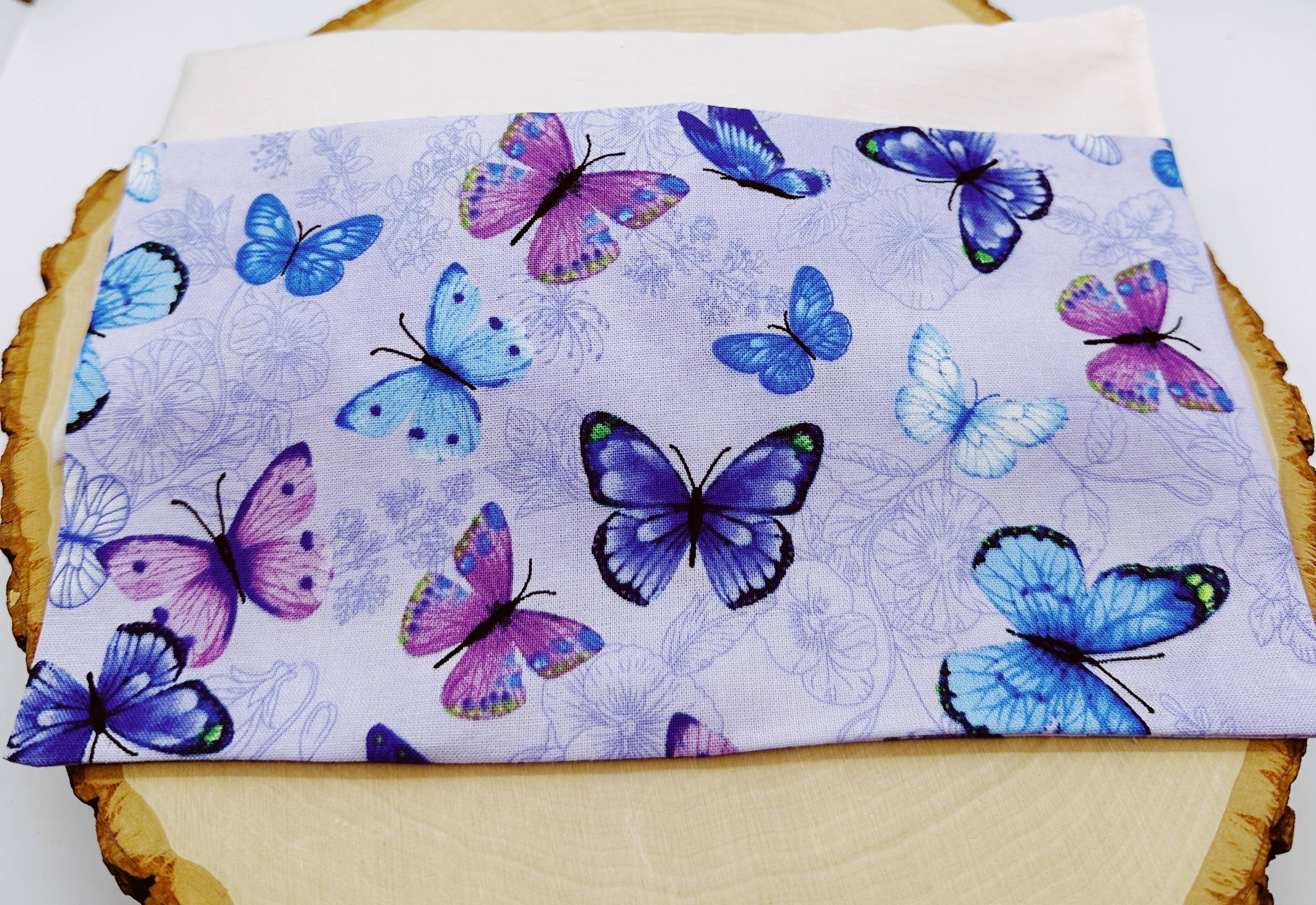 Wellness & Oils - Wholesale Spa/Therapy Pillow - Lavender Eye Pillow with Washable Cover-Purple Butterflies4