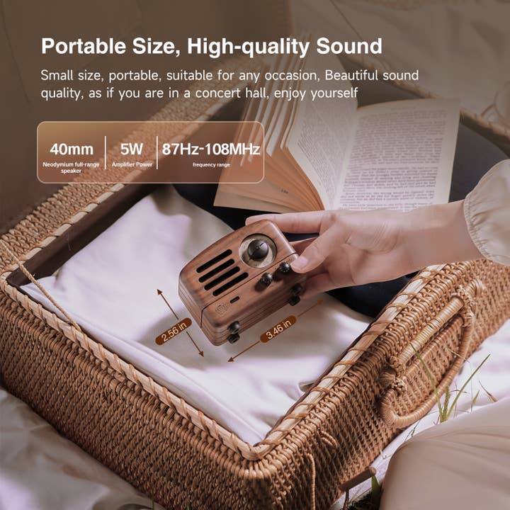 Walnutwood MUZEN OTR Wood and Utopia Retro Portable FM Radio Bluetooth for wholesale on Faire9