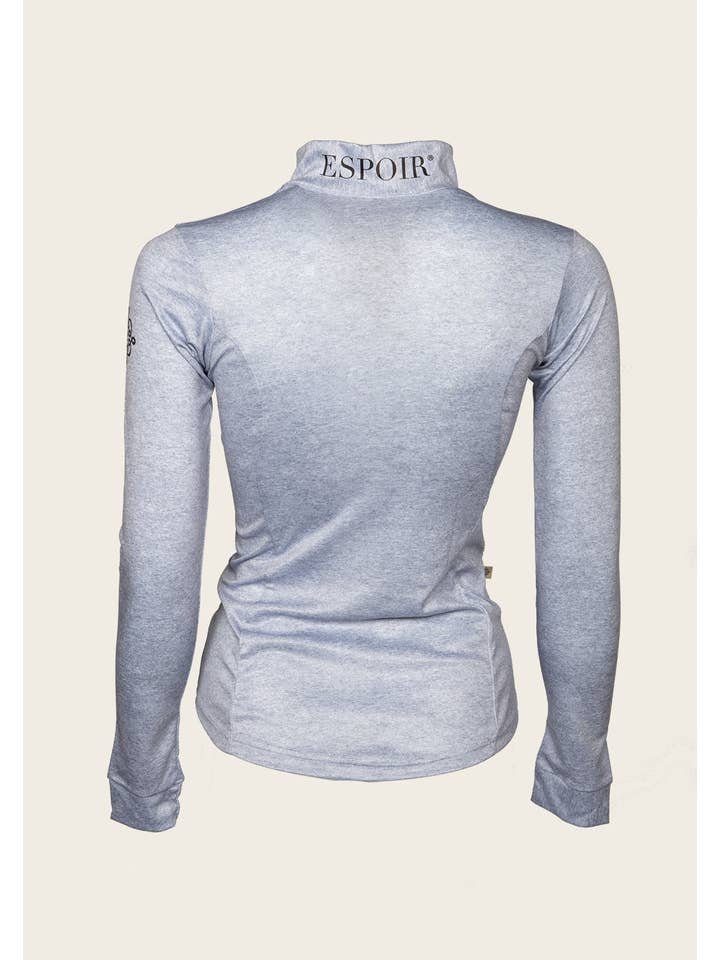 Espoir Equestrian - Wholesale Shirt - Women's - Espoir Lumiere Eternal Collection Melange Grey Quarter Zip Sun Shirt