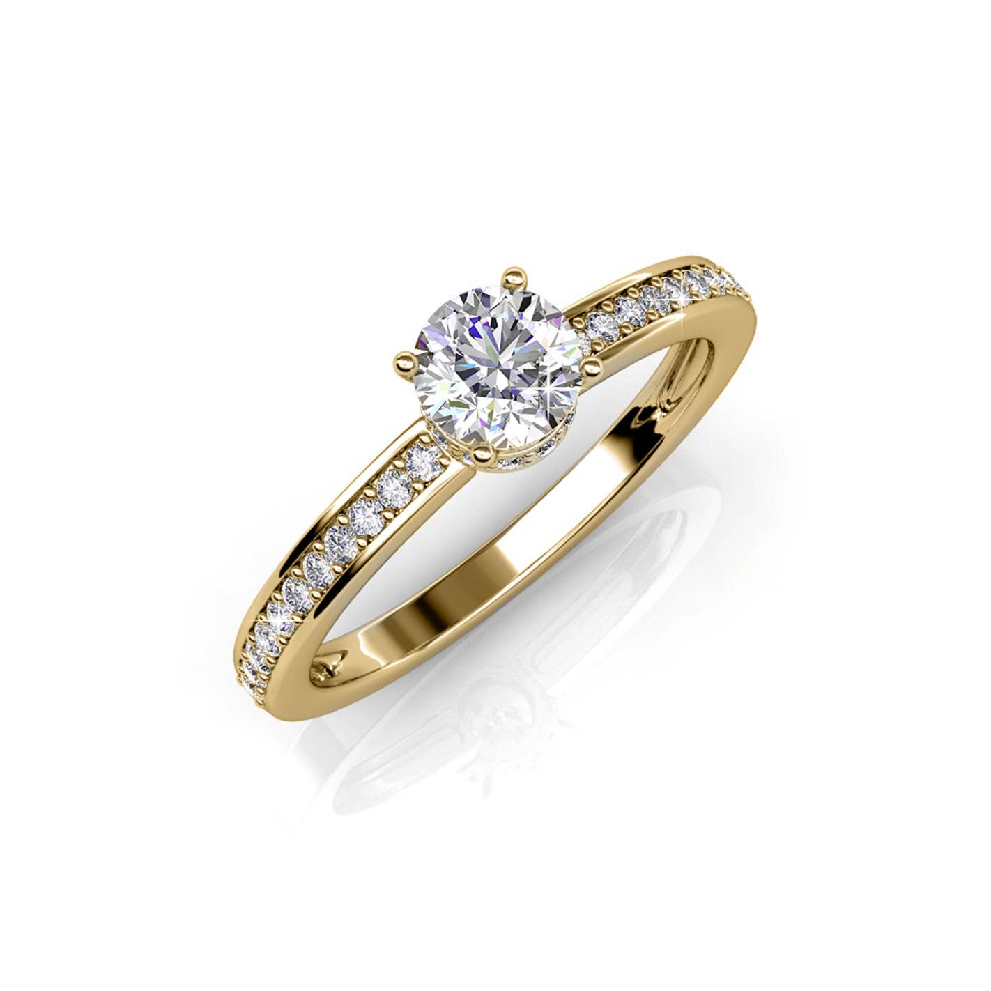 CARALI / MYC Paris – wholesale Engagement ring – Elise Ring - Gold and Crystal