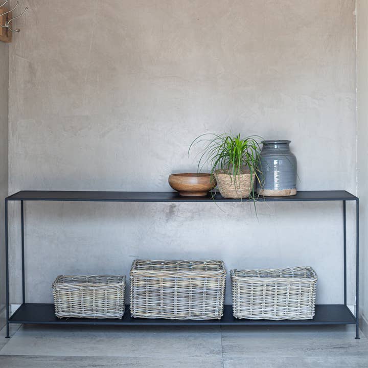 Basketly - Wholesale Basket - Rattan Rectangle Kubu Grey