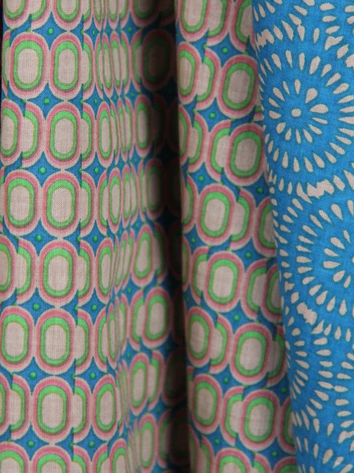 Foulard Cotone Bio Peonia Blu per la vendita all'ingrosso da parte di Les Belles Vagabondes