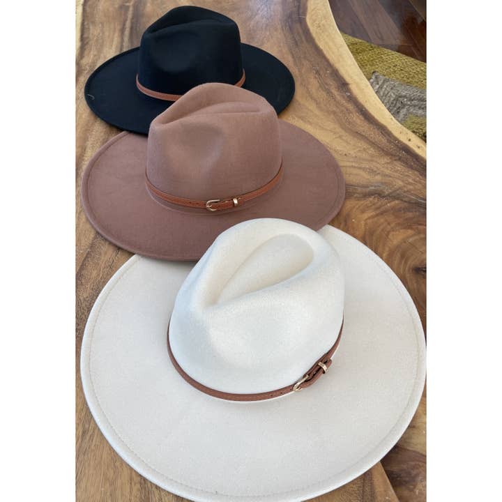 One and Only Accessories - Wholesale Fedora - Women's - Structured wide brim panama hat in vegan felt