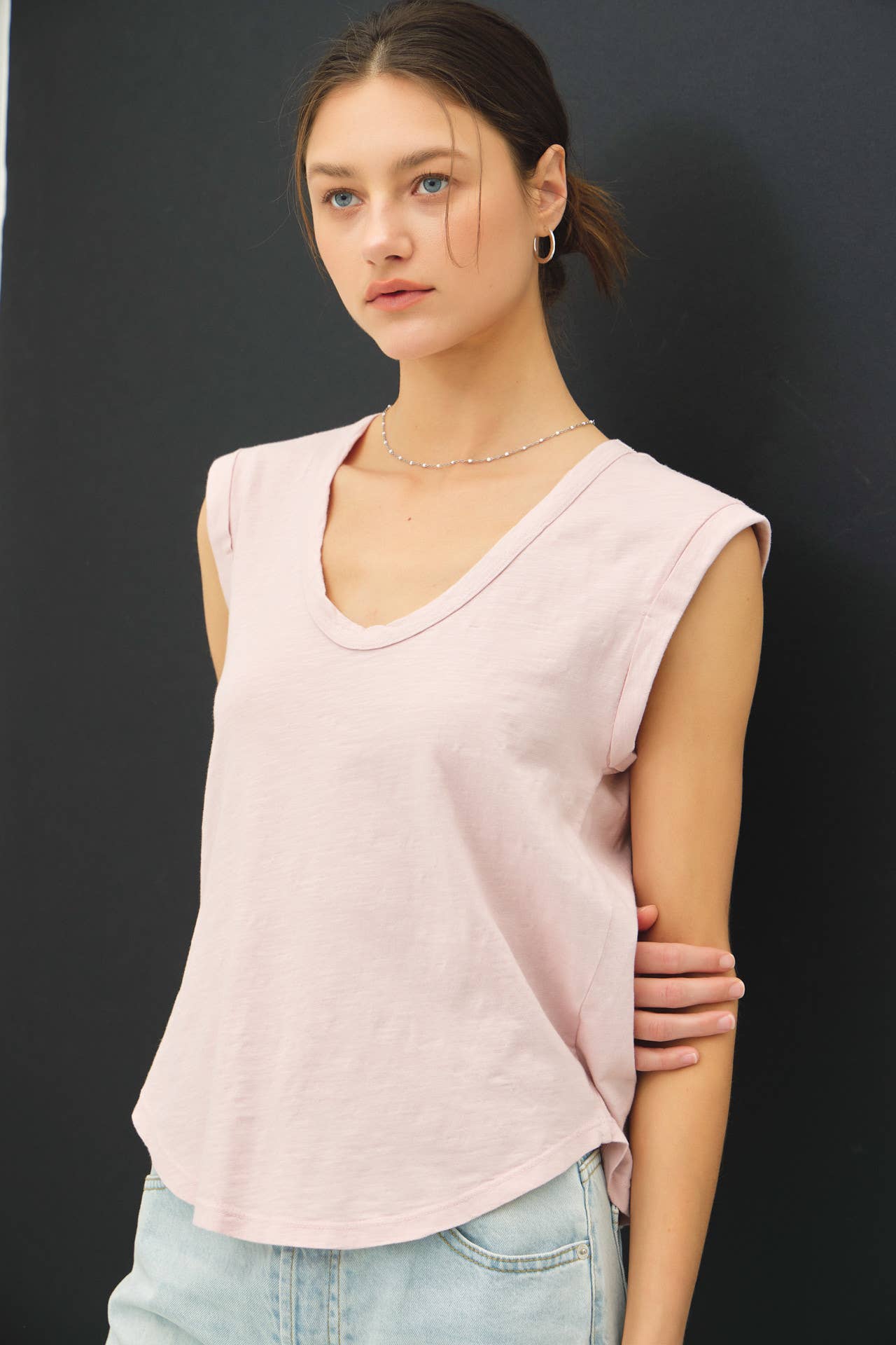 Be Cool - Wholesale T-Shirt - Women's - NEW COLOR-BASIC CAP SLEEVE GARMENT DYED TOP45