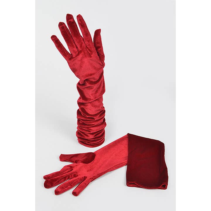 anbfashion - Wholesale Gloves - Women's - Long Velvet Gloves TT8578BK1