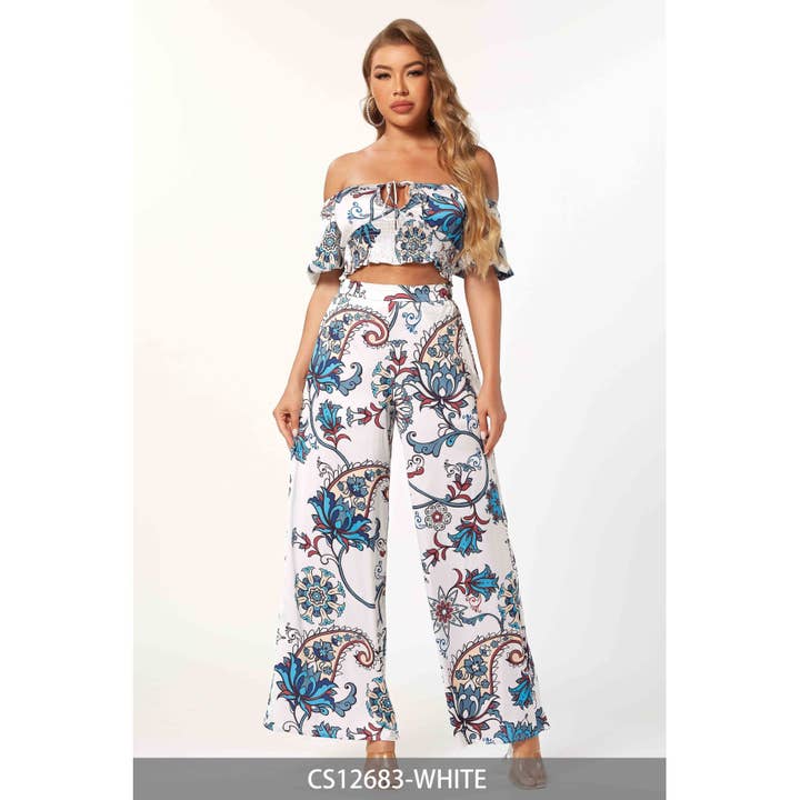 Conjunto de Top e Calças por atacado de Chicways