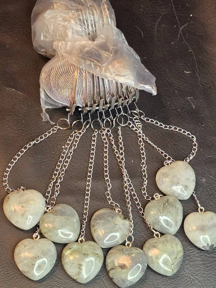 Labradorite Loose Leaf Crystal Tea Stainer for wholesale by Eclectic Wallflower Boutique