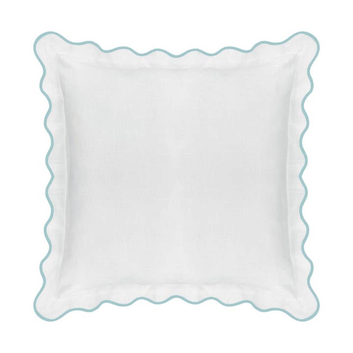 Laura Park Designs - Wholesale Bedding Pillowcase/Sham - Scalloped Sham, Blue / White
