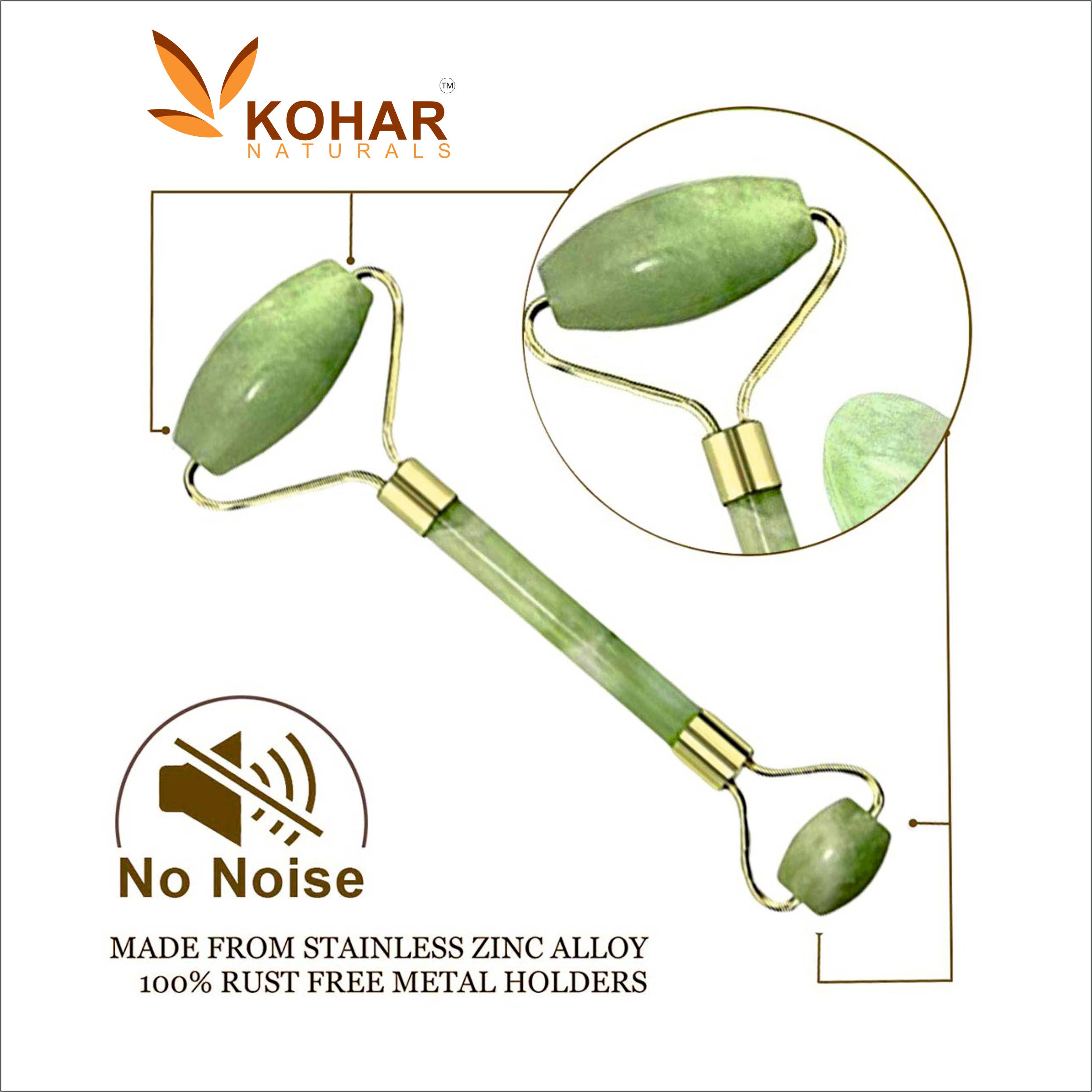 KOHAR NATURALS - Wholesale Gua Sha Tool - Natural jade Stone Roller and Gua Sha face massage Gift Set3