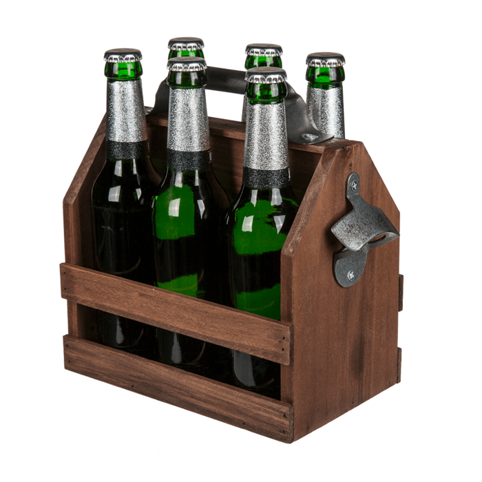 Out of the blue KG - Wholesale Wine Rack - Wooden bottle holder with metal bottle opener,1