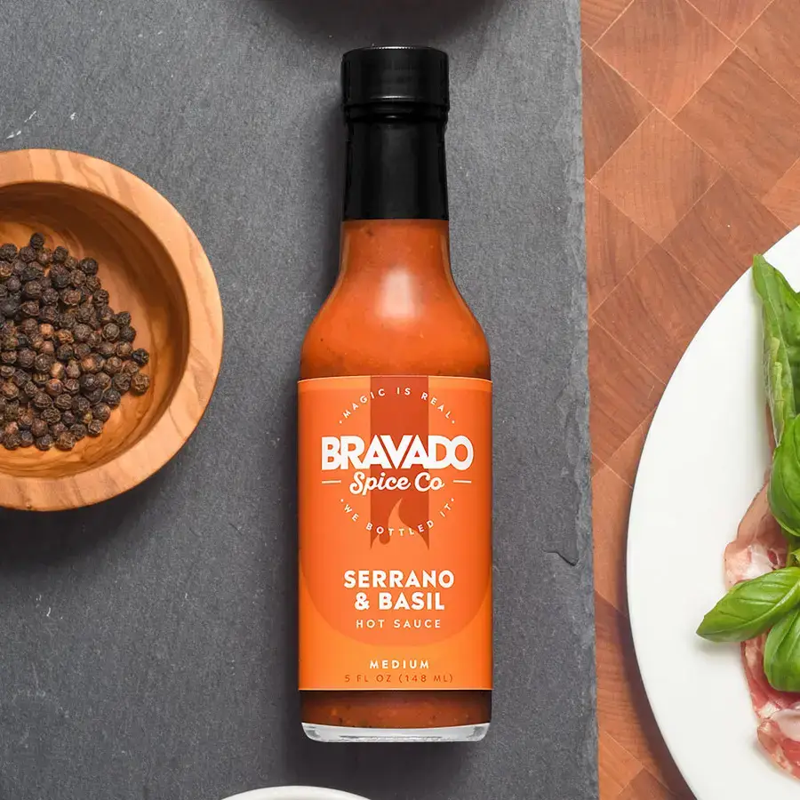 Bravado Spice Co. - Wholesale Hot Sauce - Serrano & Basil Hot Sauce (6-Pack)2