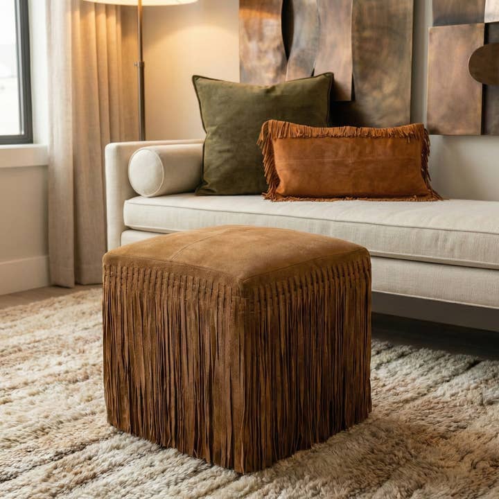 Ottoman Square Fringe for wholesale by LUZIA Home+Fashion