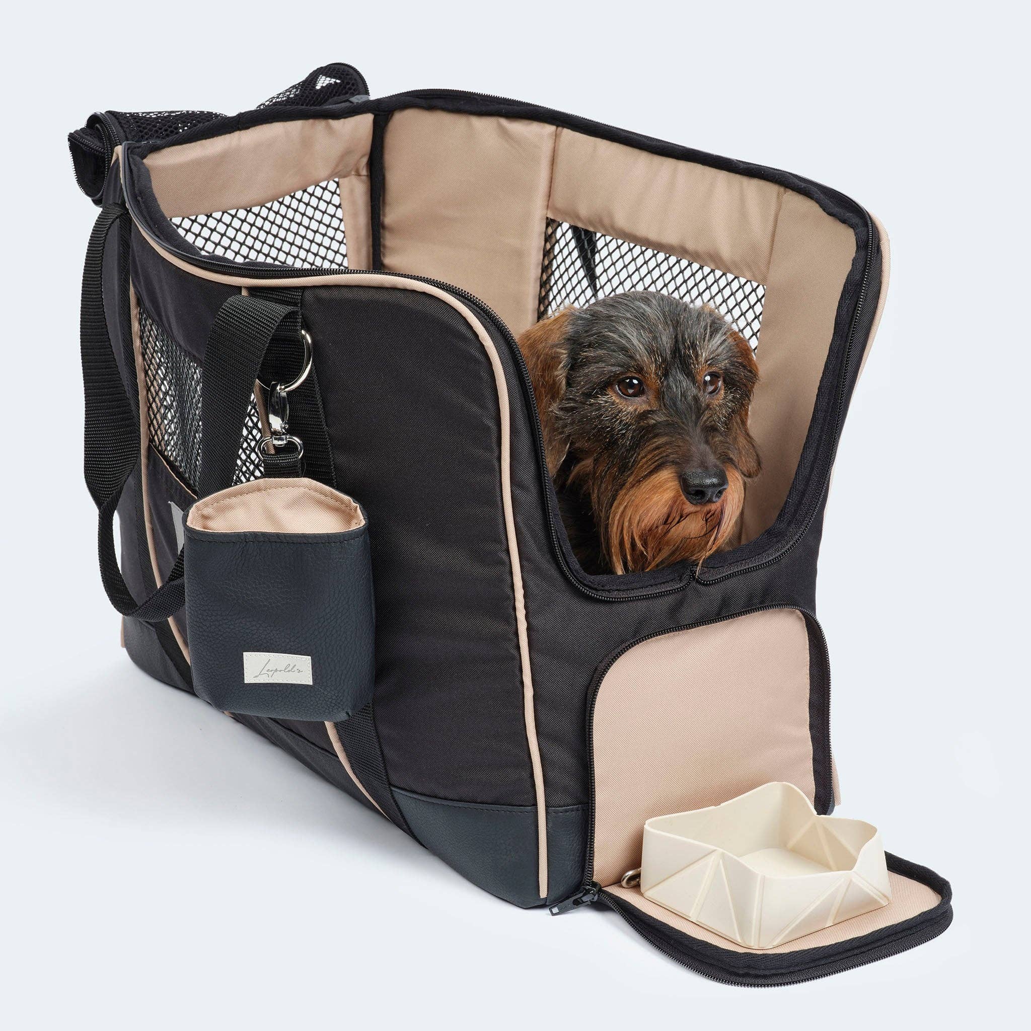 ​​Leopold's Finest for dogs - Vente Caisse de transport – chien - Sac de voyage pour teckels et petits chiens avec matelas orthopédique12