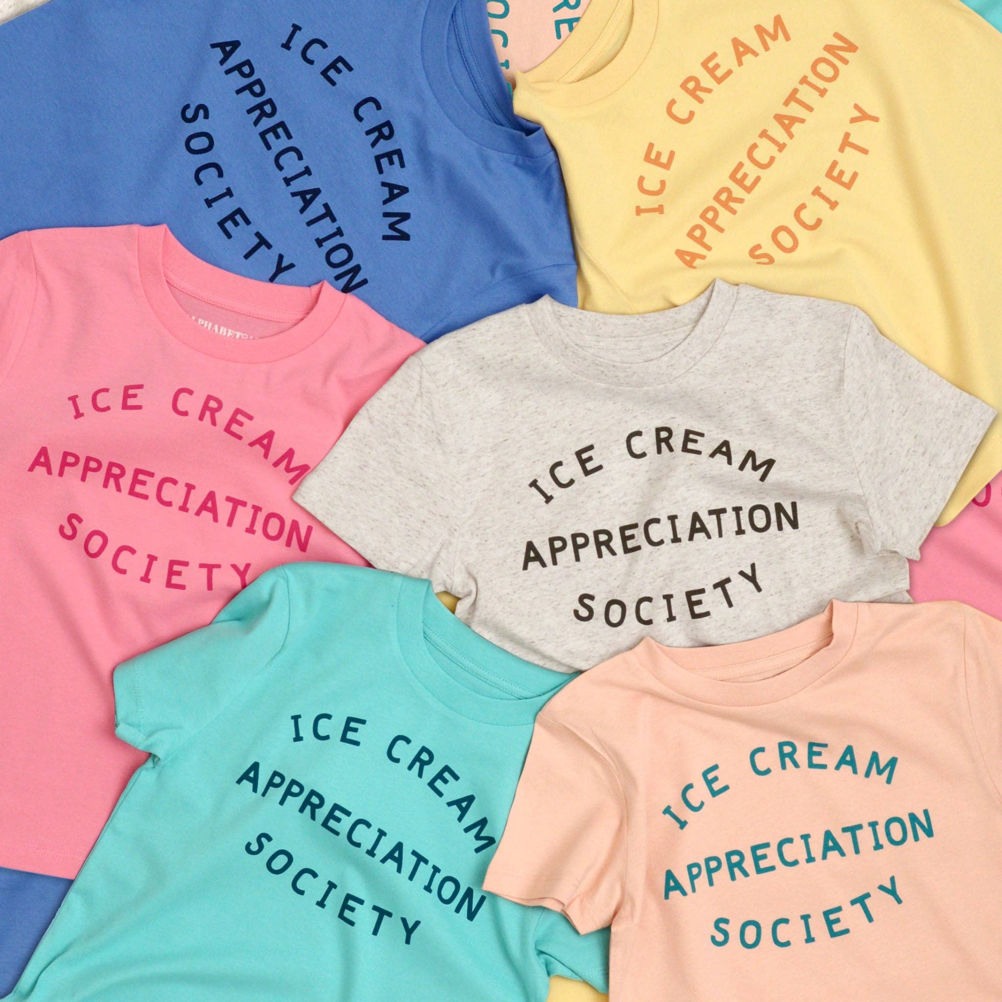 Alphabet Bags – wholesale Screen-printed t-shirt – Kids – Ice Cream Appreciation Society - Kid's T-shirt - Tropical Turquoise5