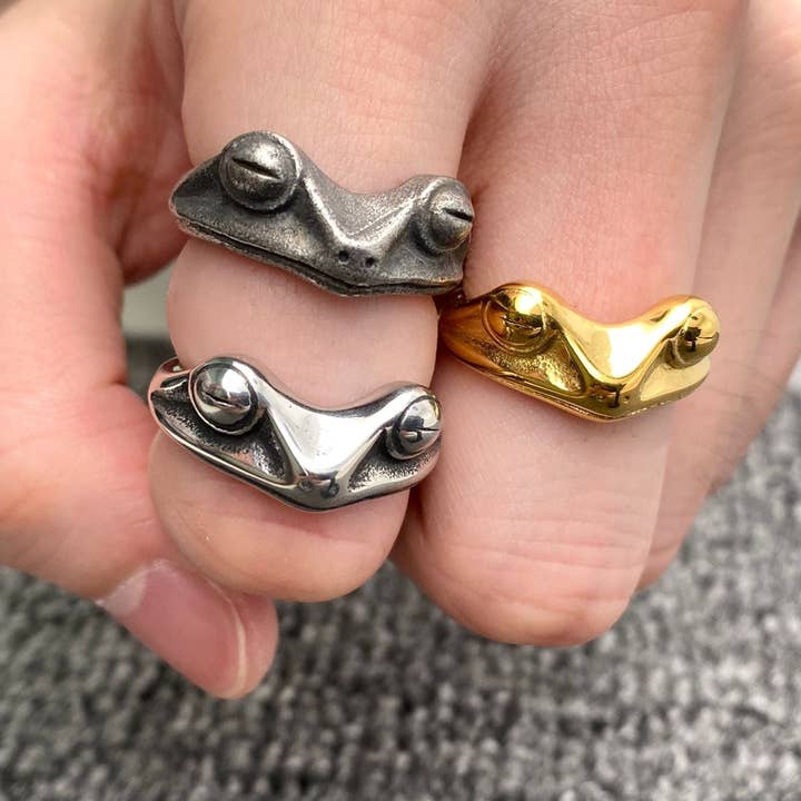 Mio Queena - Wholesale Cocktail/Statement Ring - Frog Unisex Stainless Steel Ring - MJ/MR/FGS1