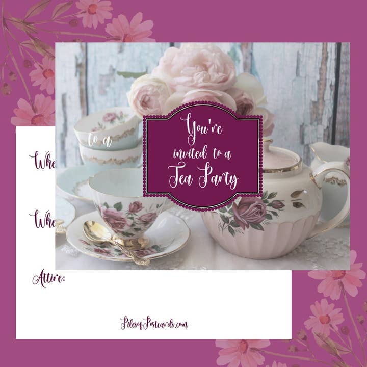 Piles of Postcards - Wholesale Invitations - Tea Party Invitations1