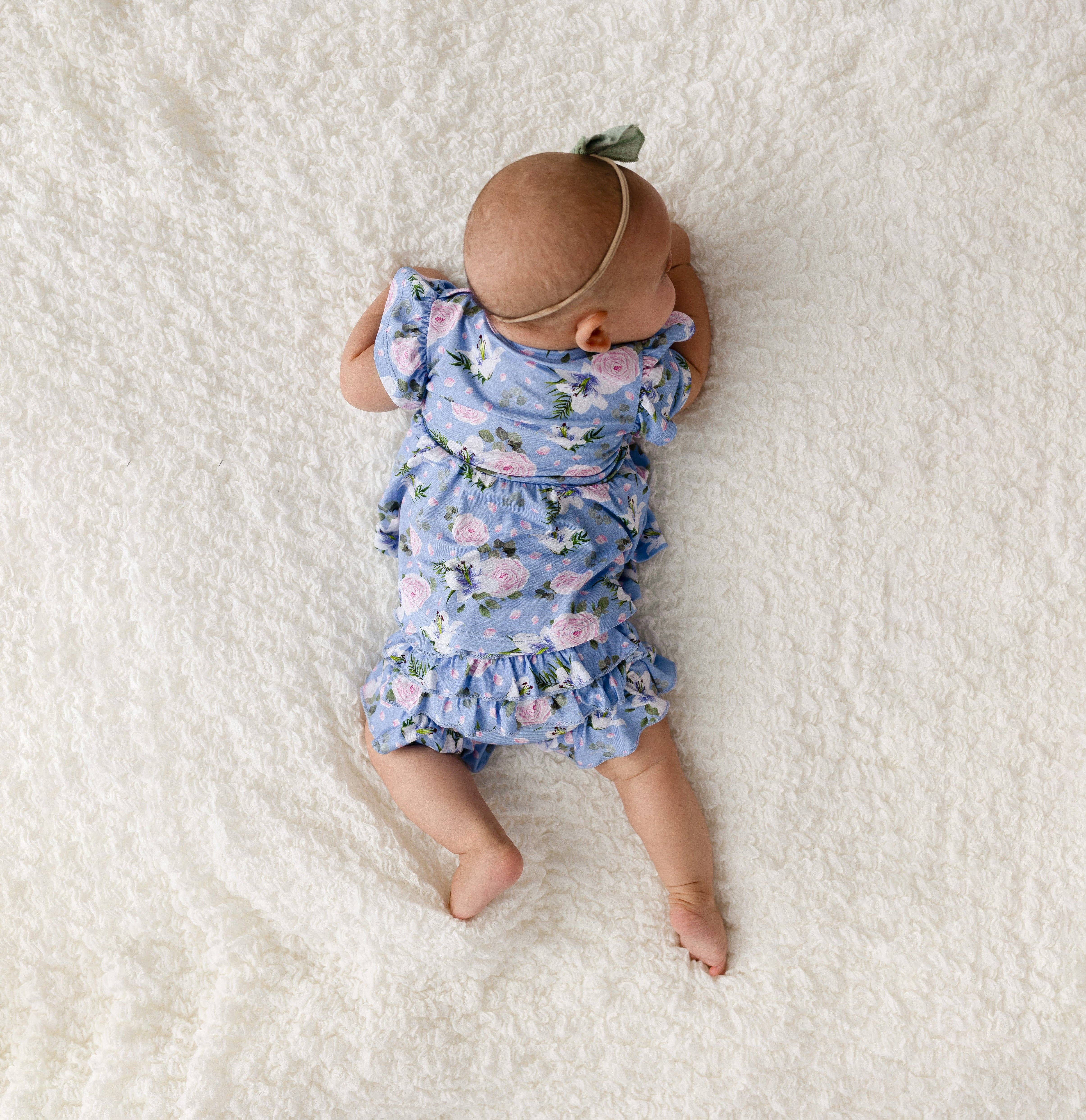 Laree + Co. - Wholesale Underwear/Diaper Cover - Baby - Lillian Floral Bamboo Ruffle Bummies3