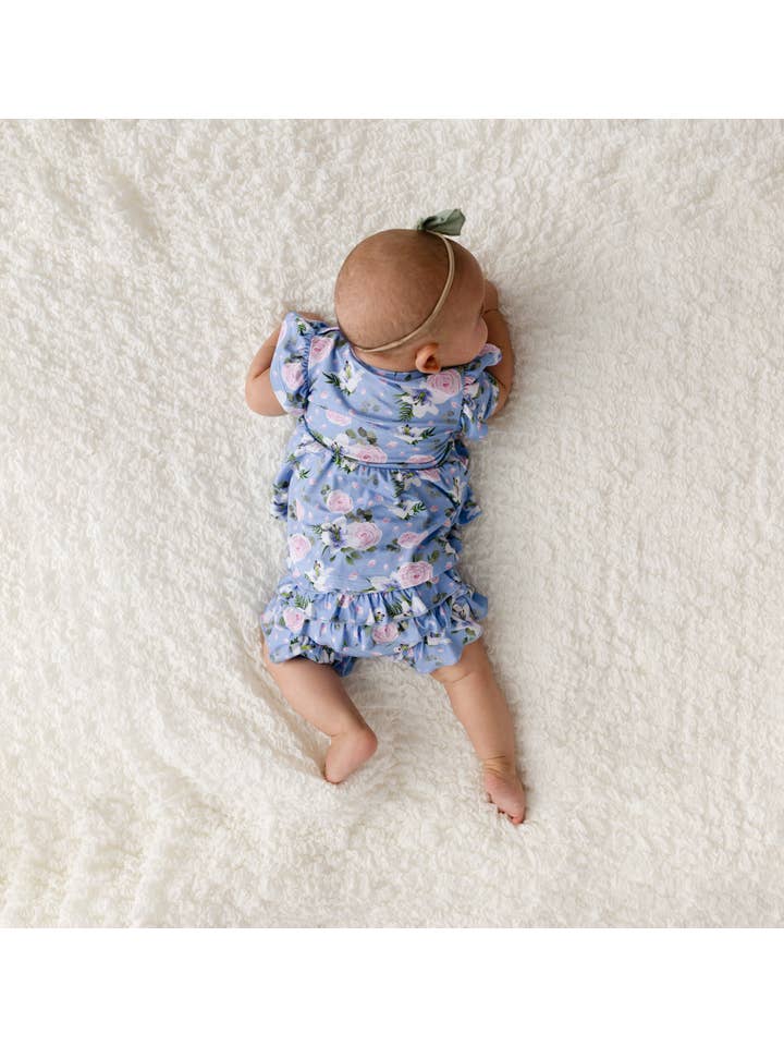 Laree + Co. - Vente Couvre-couches/protection pour sous-vêtements – bébé - Bummies à volants en bambou floral Lillian3