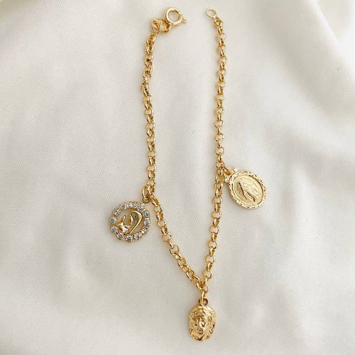 Housegoldjewelry - Wholesale Charm/dangle bracelet - Religious Bracelet, Jesus Christ Charm Bracelet, Our Lady of8