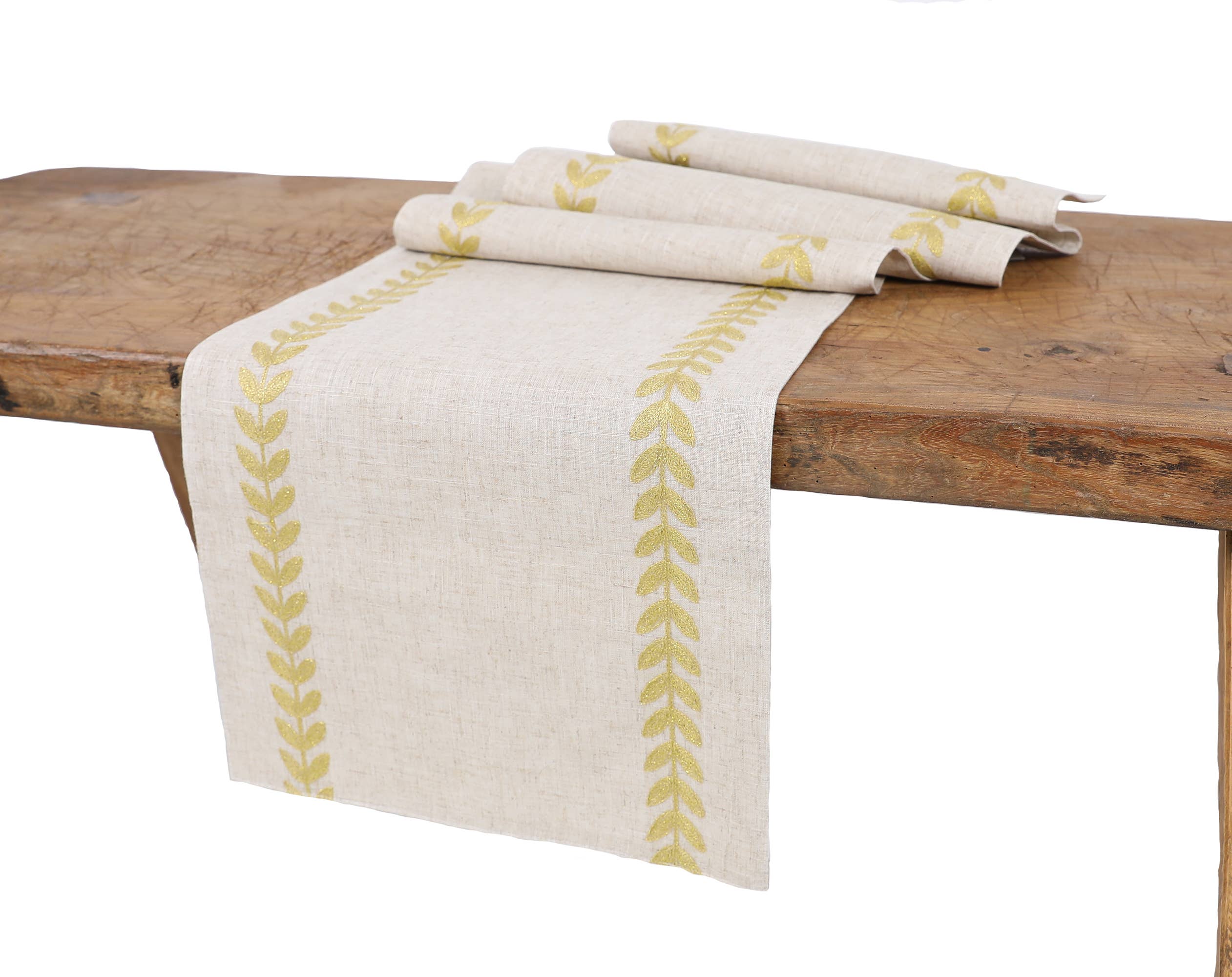 Xia Home Fashions & Manor Luxe - Wholesale Table Runner - Cute Leaves Crewel Embroidered Table Runner7