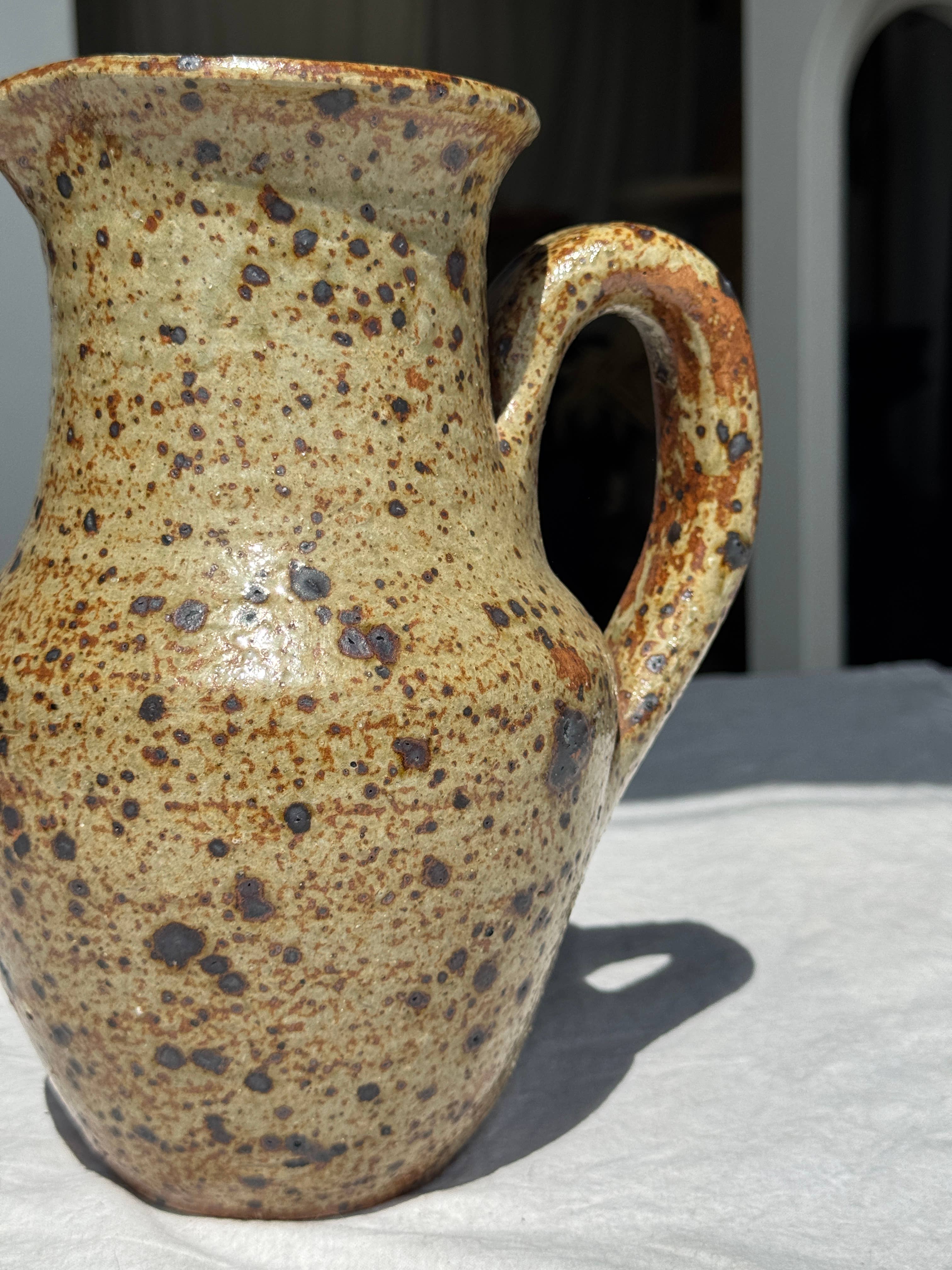 Office Objets - Wholesale Jug - Large speckled stoneware pitcher, YB brand underneath H2415