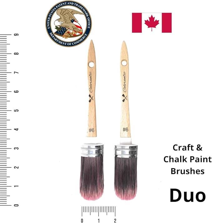 Colorantic - Vente Pinceaux à peinture/cire - COLORANTIC | Lot de 2 pinceaux ovales violets à la craie #64