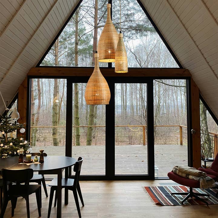 Ele Three Lights Rattan Pendant for wholesale by ELE Light & Decor