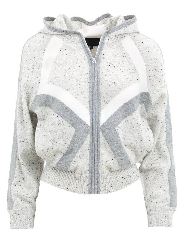 Anka Caxemira Intarsia Zip Up por atacado de QUINN