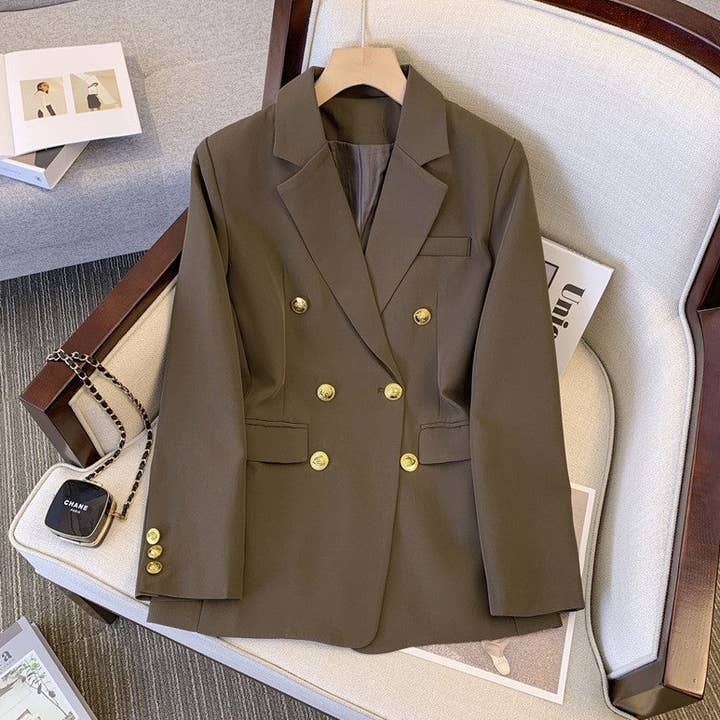 Casaco Slim Fit Elegante e Redutor de Idade de Cor Sólida por atacado de UZ Wholesale Store