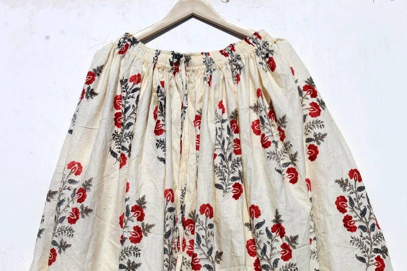 GYPSY STUDIO - Vendita all'ingrosso Gonna - Donna - Gonna lunga in cotone fatta a mano con stampa boho per donne.1