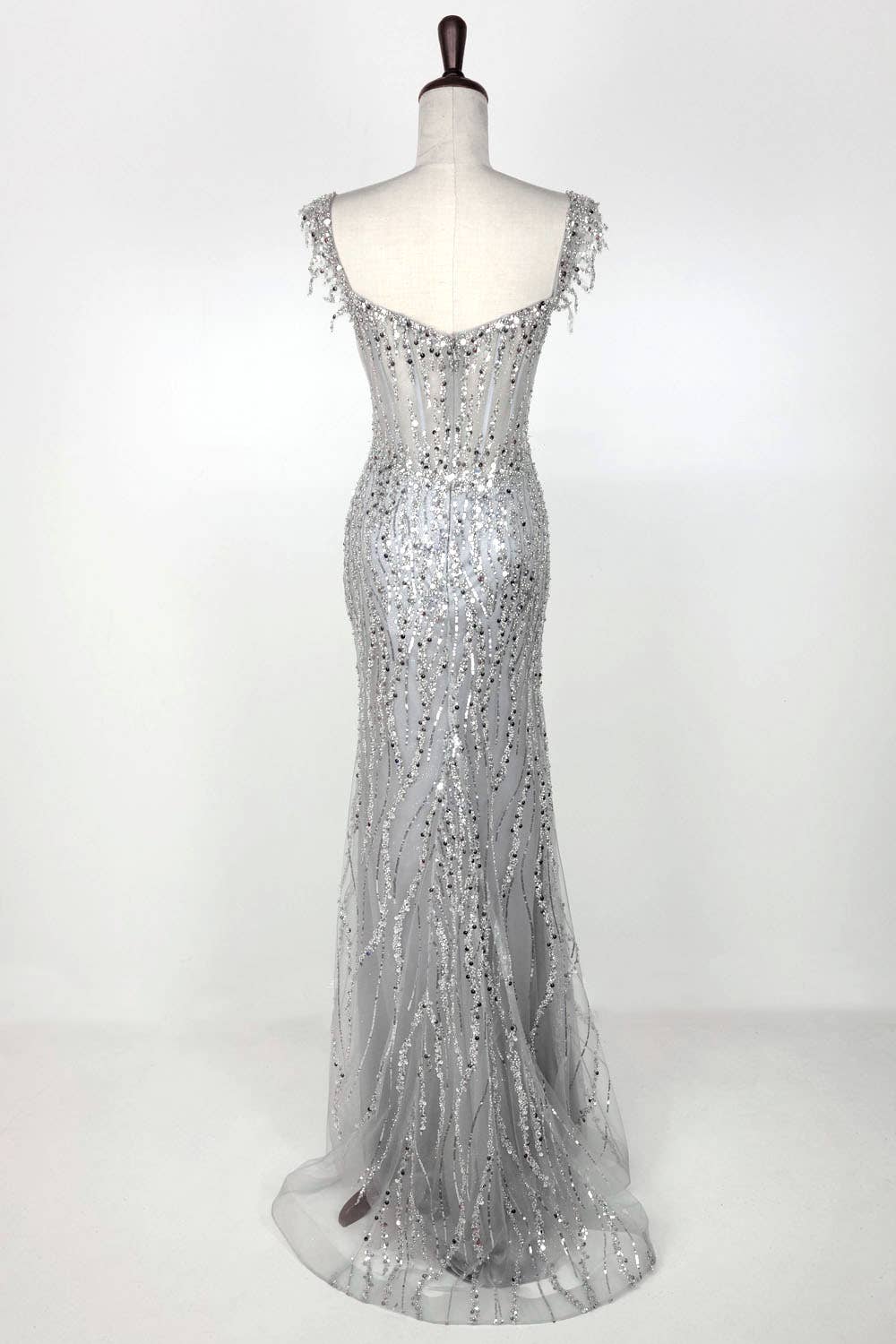 Chicas - Wholesale Gown - Women's - Off the Shoulder Sequin and Bead Long Dress C33164