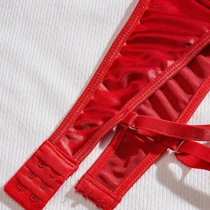 Red Damen Valentinstag Rotes Herz Sexy 2-teiliges Dessous-Set SKLG4061 für den Großhandel auf Faire