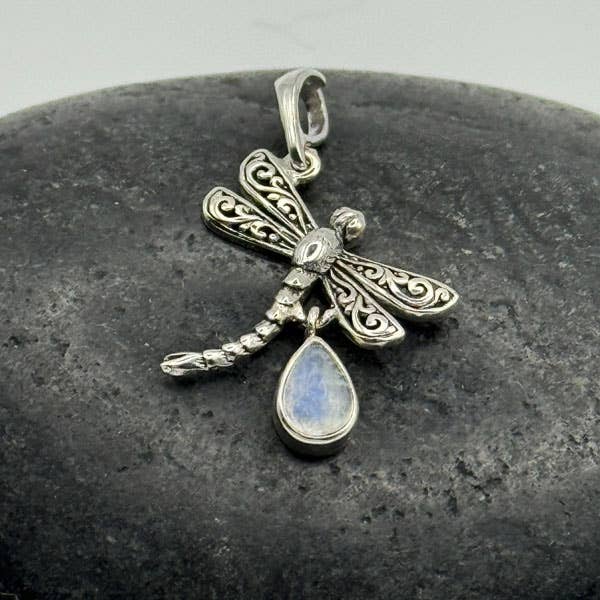 Goddess Design Studio - Wholesale Dangle Earrings - Sterling Silver & Gemstone Dragonfly Pendant3