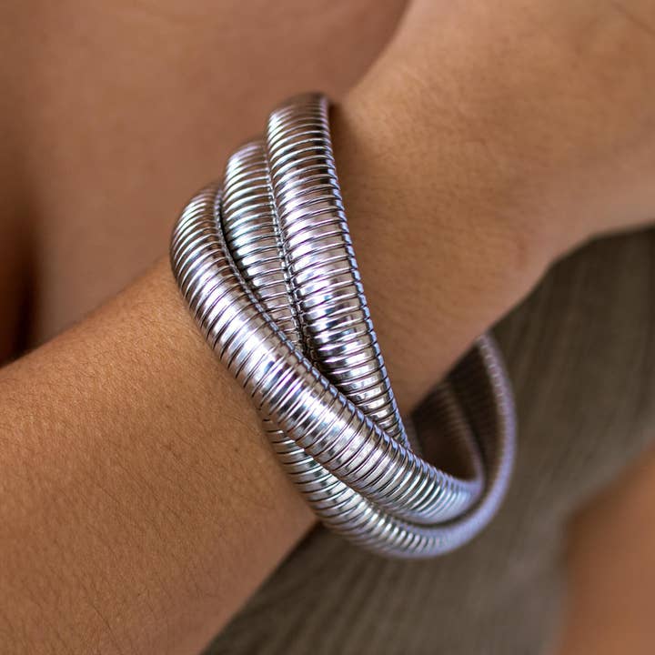 Anastasia Bangle Silver for wholesale by ALCO Jewelry