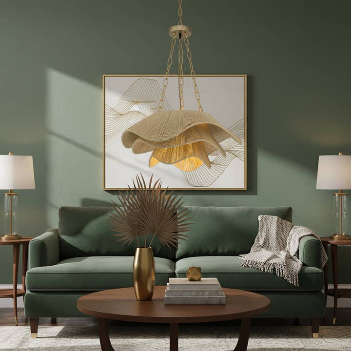 Alana 1-Light Rattan Tiered Pendant, Coastal Boho - Handwoven for wholesale by ELE Light & Decor