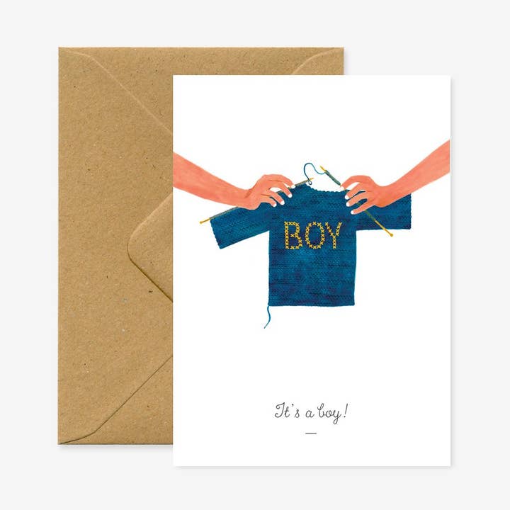 Det er en dreng! - Babykort for engroshandel hos ALL THE WAYS TO SAY - Europe