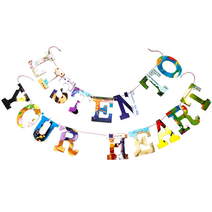 Phrase Garlands - LISTEN TO YOUR HEART for wholesale by Attic Journals