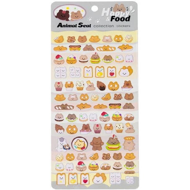 11032 Bear Food Puffy Stickers-10 for wholesale by BCmini