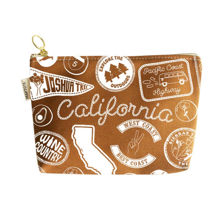 Maptote - Wholesale Pouch - Women's - California Pins & Patches Zipped Pouch0