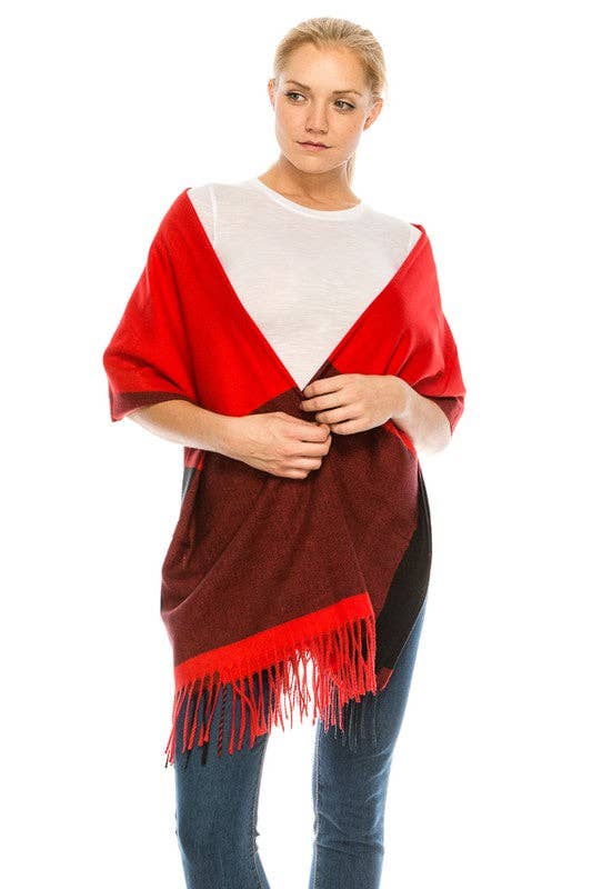 TAPA fashion – wholesale Scarf – Women's – Two Tone Cashmere Feel Block Pattern Scarves SCF6560 (12PC)2