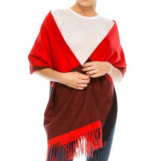 TAPA fashion – wholesale Scarf – Women's – Two Tone Cashmere Feel Block Pattern Scarves SCF6560 (12PC)2