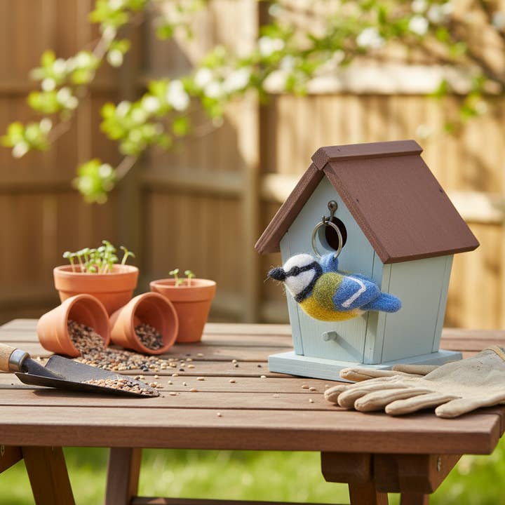 Felt So Good - Vendita all'ingrosso Portachiavi - Unisex - Portachiavi a forma di cinciarella blu fatto a mano in feltro Fairtrade6